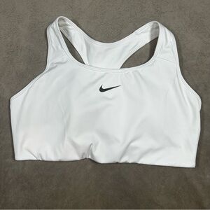 Nike Women's White Sports Bra with Black Logo